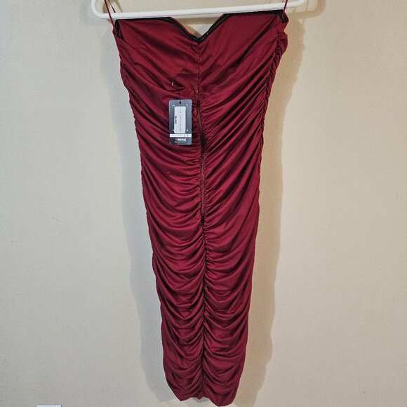 Cefian Strapless Ruched Midi Dress - Picture 2 of 8